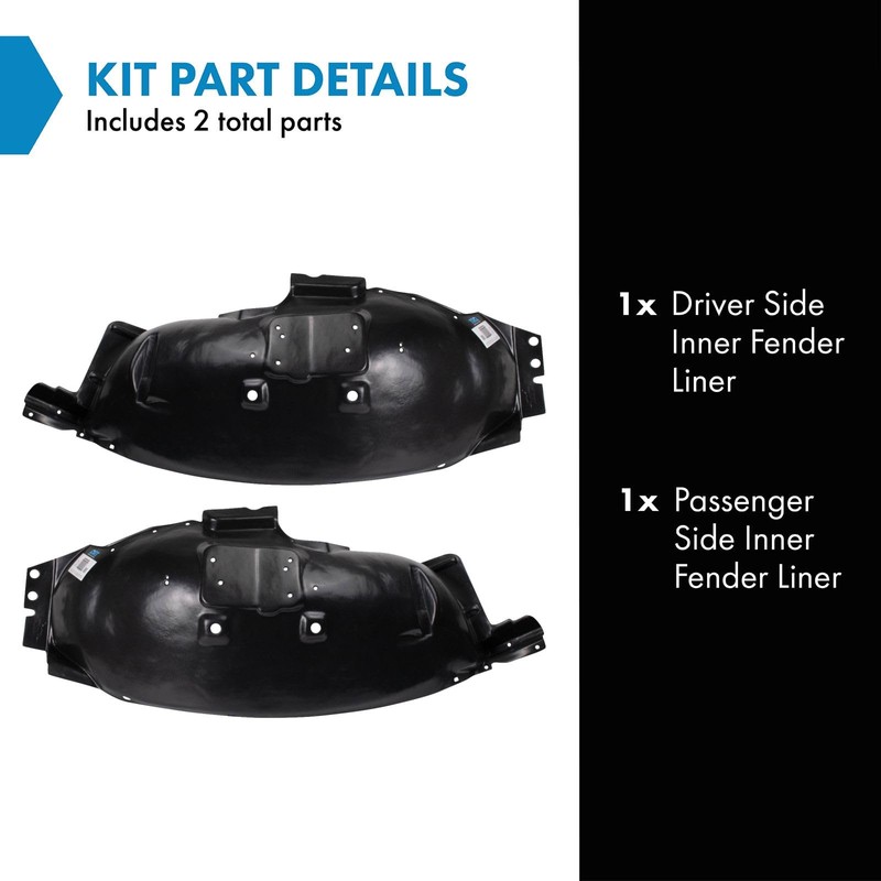 TRQ Inner Fender Liner Set Compatible with 1993-1994 Ford Ranger