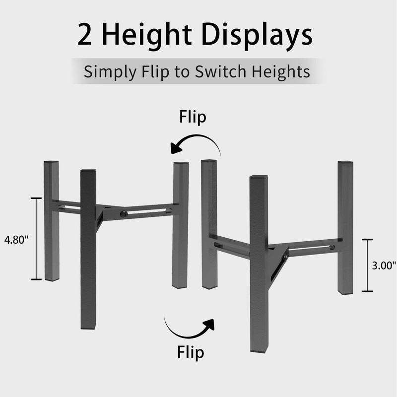 Adjustable Desktop Plant Stand, Metal Plant Shelf Fits 5.1-7.45" Pots