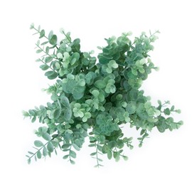 YOOHOTOUCH 5 Bundles Artificial Eucalyptus Stems，Faux Greenery Fake Dust Frosted Eucalyptus Branches Leaves，Fake Plants for Decoration（Sage Green）