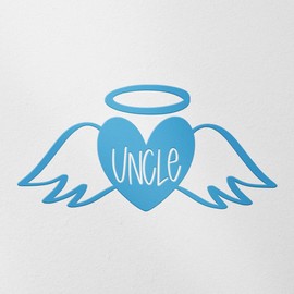 Decal Stickers of Uncle Heart (Azure Blue) (Set of 2) Premium Waterproof Vinyl Decal Stickers for Laptop Smartphone Car Dirt Bike Wall Room Mason Jar Bathtub Door - j10374BE