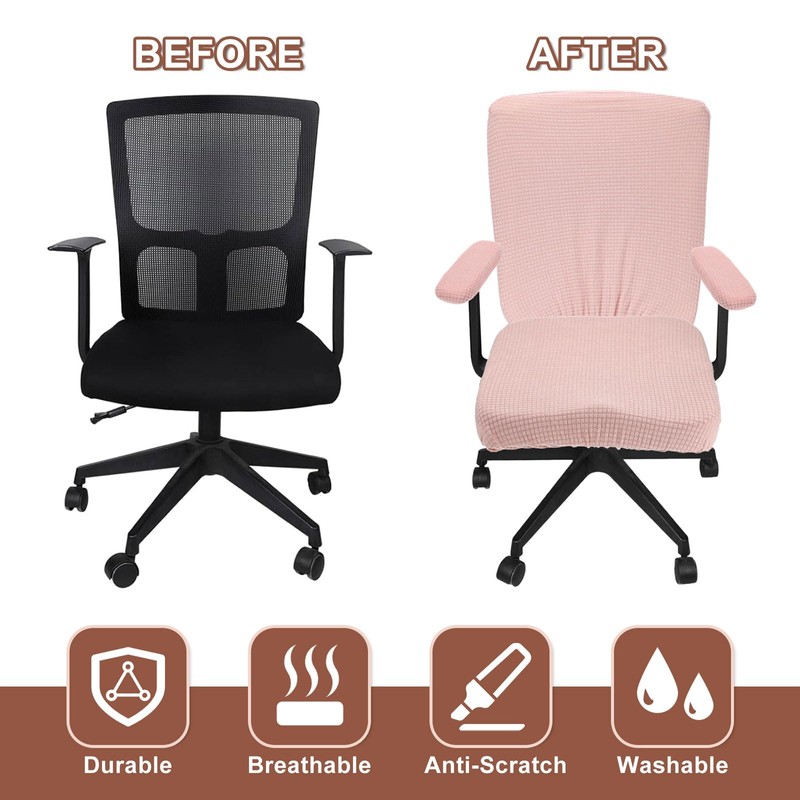 sourcing map Office Chair Covers, Stretchable Rotating Chair Slipcover Desk