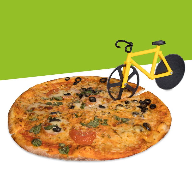 Pizza Cutter in Bicycle Design Yellow / Black 18 x