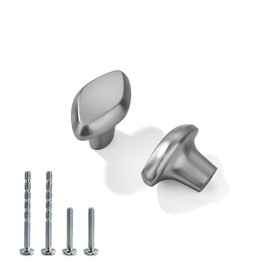 LIMUR 10 Pack Brushed Nickel Cabinet Knobs 1.57 Inch(40 mm) Single Hole Cabinet Handles Rectangle Dresser Pulls Drawer Knobs and Pulls for Bathroom Cabinets Kitchen Cabinet Hardware