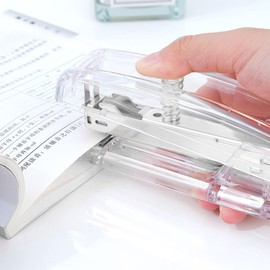 Grapadora de Oficina, Grapadora de Escritorio de Mano de Metal para Oficina de Escritorio en Casa (Transparente)