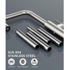 FORIOUS Waterfall Kitchen Faucet with Pull Down Sprayer, 5 Spout