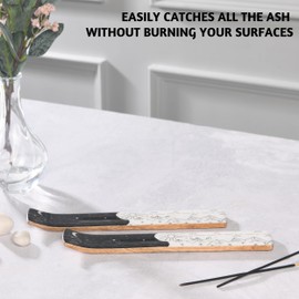 Folkulture Set of 2 Incense Holder or Incense Burner for Insence Sticks, Insence Burner Holder for Home Decor or Ash Catcher, Inscent Tray or Wooden Insense Stick Holders, Mango Wood, Yin Yang