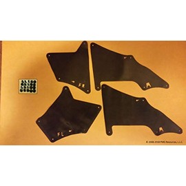 Yota Liners Set of Four Splash Shields with Clips for FJ Cruiser 2007-2014 (Fender Liner, Apron, Shield, Splash Guard, Skirt, Guard, Seal, Splash Seal) F