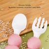 Baby Spoons Forks Set Short Handle Silicone Self Feeding Utensils