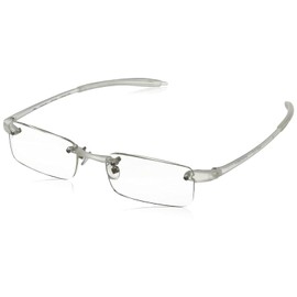 Visualites 1 Crystal 1.00 Power Lightweight Rimless Rectangle Reading Glasses