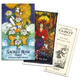 Tarot Cards, Divination Telling, 78 Cards, Sacred Rose, Tarot with Japanese Manual (English Language Not Guaranteed)