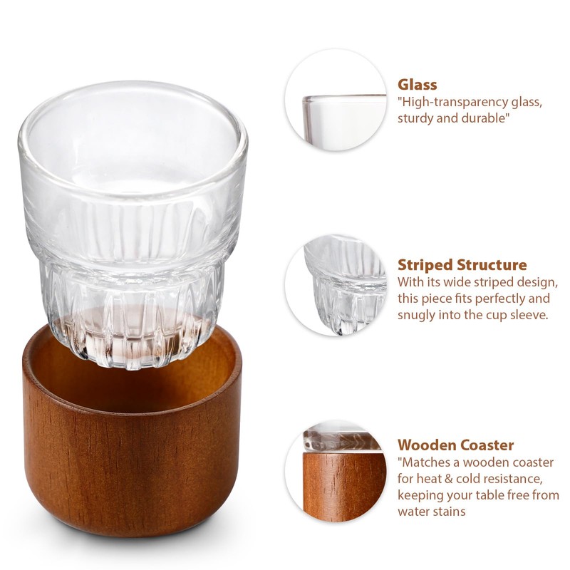 USEEKRIL Espresso Shot Cups Set of 4, 2.8 OZ Glass