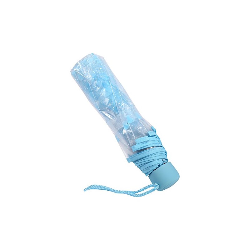 Ejoyous Pocket Umbrella, Transparent Umbrella with Flowers, Sakura Pocket Umbrella,