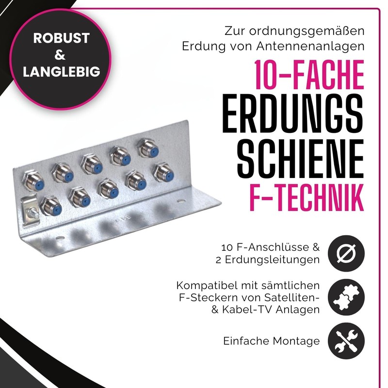Erwin Weiß GmbH 10-way grounding rail for satellite system, grounding