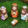 Colorful Nativity Scene Figurine Set Cute Animals Rugged Lightweight Reliable