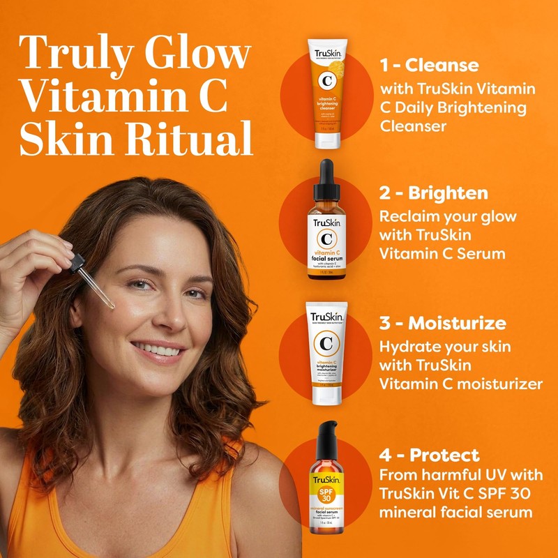 TruSkin Brightening Vitamin C Serum for Face with Hyaluronic Acid,