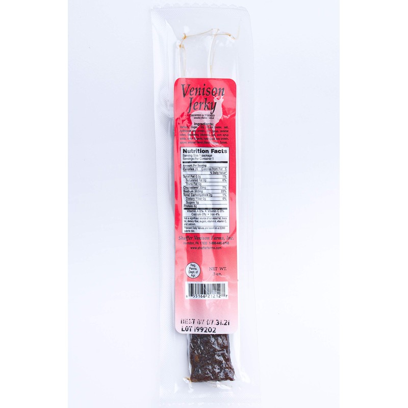 Venison Jerky 30- one ounce sticks/box