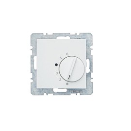 Hager – Plate Series 1/B1/B3/B7 Thermostat with Switch Polar White