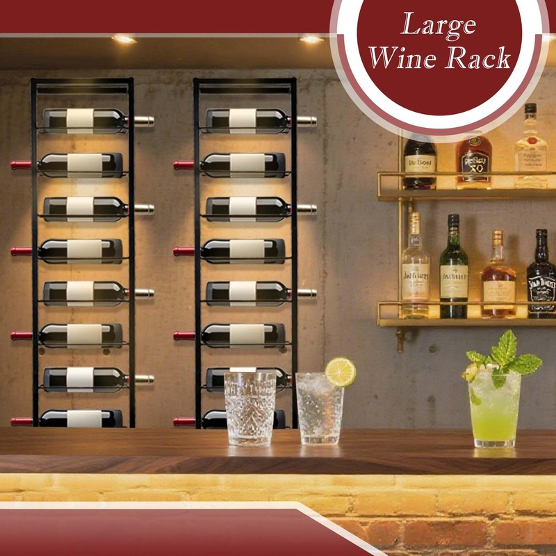 AQAREA Wall Mounted Wine Rack: Metal Hanging 10 Bottle Wine