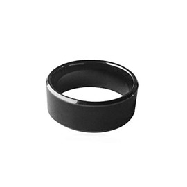 hecere Waterproof Ceramic NFC Ring, NFC Forum Type 2 215 496 Bytes Chip Universal for Mobile Phone, All-Round Sensing Technology Wearable Wide Surface Fasion Ring(7#)