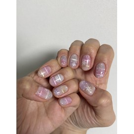 5 types of snowflake magnetic nails, knitted nails, glass beads - Popdak Knit / 눈꽃 자석네일 5종 니트네일 유리알 - 폭닥니트