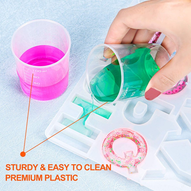50 Pcs Plastic Measuring Cups, Resin Mixing Cups, Epoxy Mixing