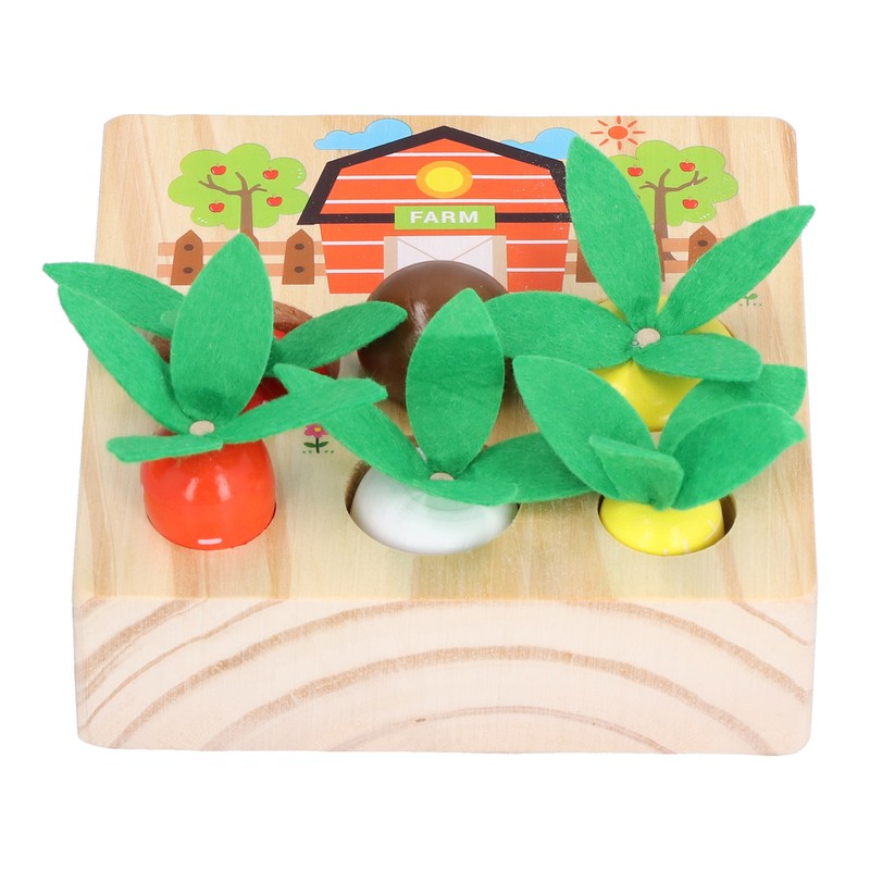 Baby Carrot Harvest Game Wooden Carrots Shape Sorting Matching Puzzle