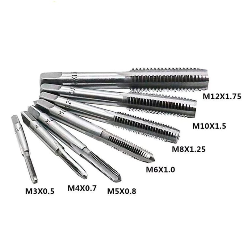 Kit Broca Machuelos Milimetrico Maneral Ajustable Roscador M3-M12 con Llave