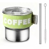 ERCRYSTO Stainless Steel Coffee Tumbler with Leak-Proof Lid - 13.5oz