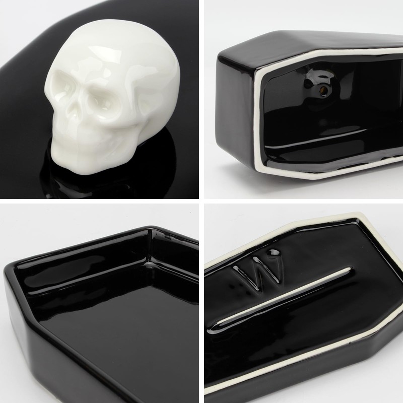 Kcgani 1 Pcs Ceramic Butter Dish with Lid Set, Black