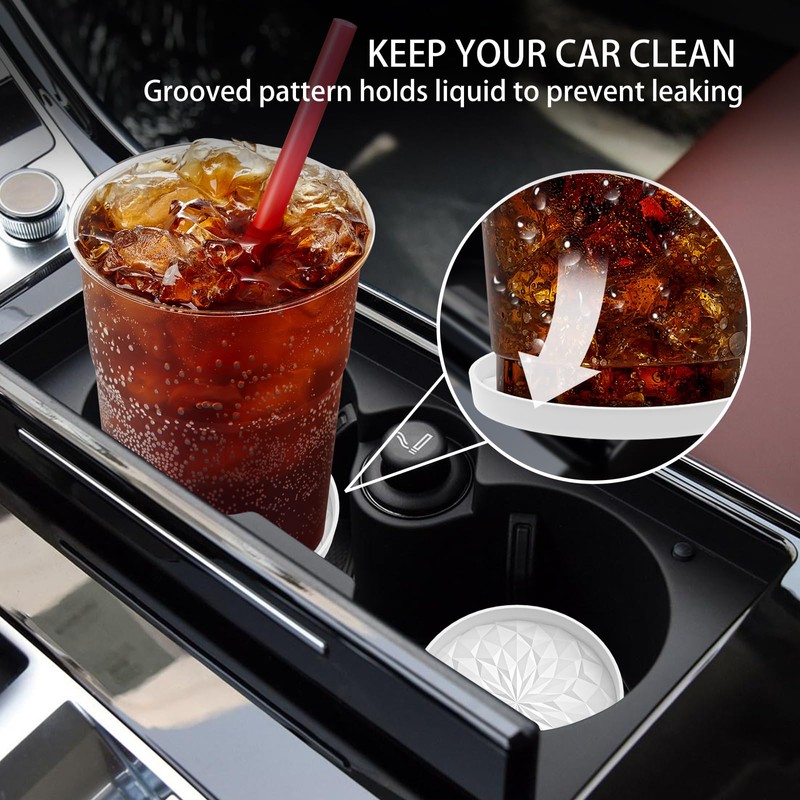 ME.FAN Car Cup Coaster [4 Pack] Silicone Car Coasters/Cup Mats