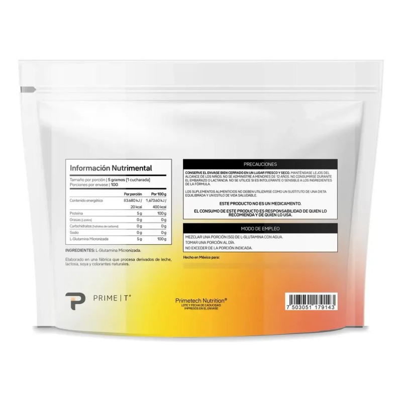 Suplemento en polvo Primetech Nutrition Deporte L-Glutamina de L-Glutamina Primetech