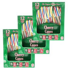 Brach's Cherry Candy Canes 6 oz. 12 Ct for Christmas - Assortment Variety - 3 Pack (Cherry)