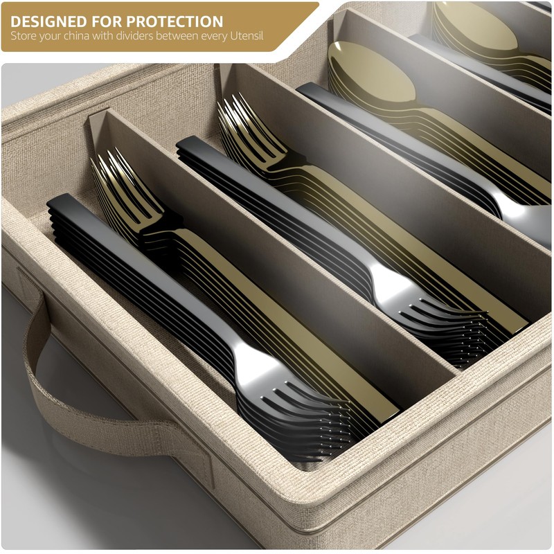Sorbus Flatware & Utensil Storage - Fabric Chest Box for