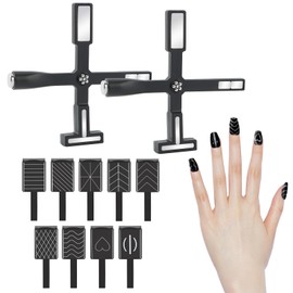 LVOERTUIG Nail Magnet Tool Set, 5 in 1 Magnetic Stick for Cat Eye Nails + Magnet Plate, Magnetic Cat Eye Gel Polish, Nail Art Cat Eye Magnet Stick Tools for Nail Salon Home DIY (Black 11pcs)