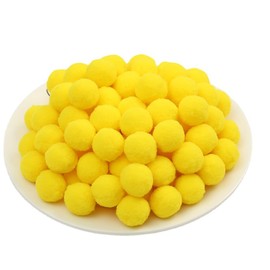 Yurosiay Pompoms Colourful Pack of 100 3 cm Large Pom Poms for Crafts High Elastic Small Pompoms Pompoms Balls Plush Balls for DIY Creative Crafts Party Decoration Yellow Pack of 100