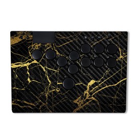 MightySkins Carbon Fiber Skin Compatible with Razer Kitsune - Black Gold Marble | Protective, Durable Textured Carbon Fiber Finish | Easy to Apply | Made in The USA