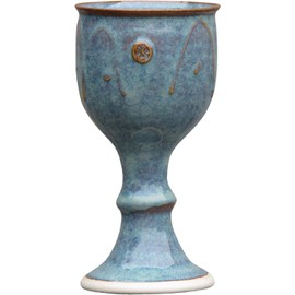 Castle Arch Pottery Irish Pottery Wine Goblet Hand-Thrown Hand-Glazed with Celtic Spiral Motif - Handcrafted In Ireland - Lead & Cadmium Free, Irish Gifts For Men & Women
