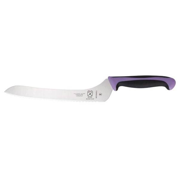 Mercer Culinary, Stainless Steel, Purple, 9-Inch Offset Wavy Edge Bread Knife