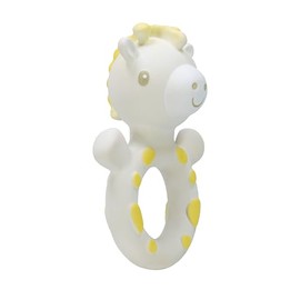 Nuby - Mordedor de jirafa para bebés - Juguete de dentición de bebé 100% de goma natural, relleno de cesta de Pascua, superficies de fácil agarre y mu
