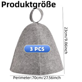 HJYDGJ Felt Hat Sauna Cap Sauna Hat Felt Sauna Hat Sauna Hat Felt Sauna Hat Felt Cap Sauna Cap Sauna Accessories Headwear for Men and Women Head Protection (Grey) (3)