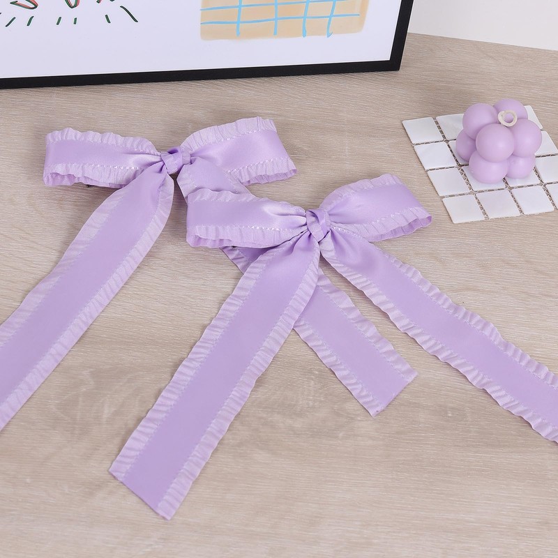 5.5in Big Hot Pink Hair Bow Barrettes for Women Girls