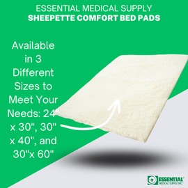 Essential Medical Supply Essential Medical Supply Sheepette Synthetic Lambskin Bed and Furniture Pad - 30" x 60" - Fleece Soft Sheepskin Style Comfort Pad for Home and Mobility Use