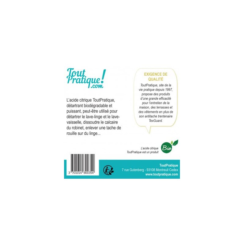 Citric Acid - 700g - Premium Quality - Organic -