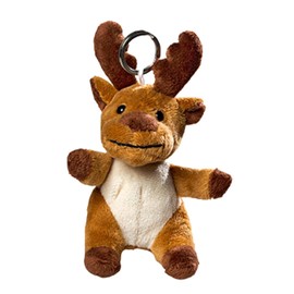 Plush Keyring Elk, brown / white
