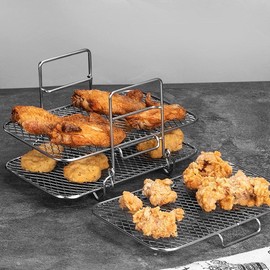 Wire Rack for Cooking, 3-Layers Air Fryer Rack, Cooking Rack, Stainless Steel Stackable Air Fryer Basket Toast Rack Air Fryer Accessories