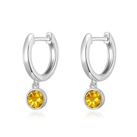 Philip Jones November Birthstone Hoop Earrings Created with Topaz Zircondia® Crystals
