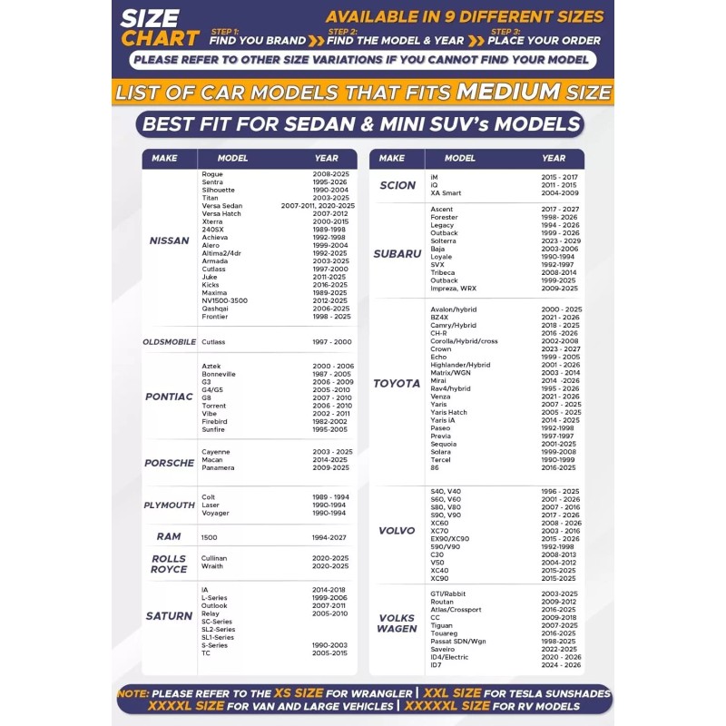 EcoNour Car Windshield Sun Shade Offers Ultimate Protection Medium 64"x32"