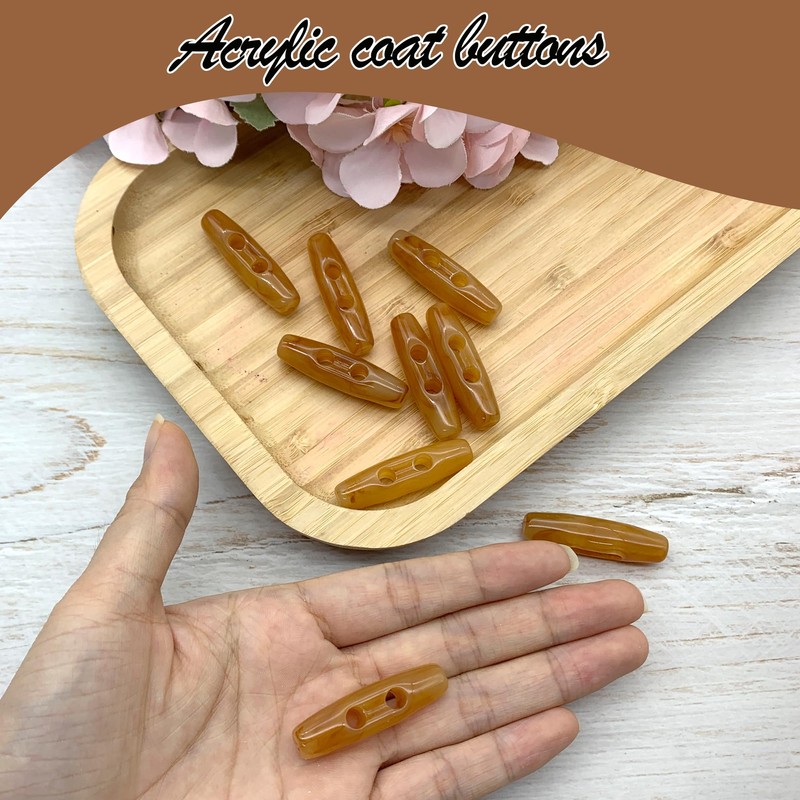 DHER Pack of 10 Toggle Buttons, Oval Toggle Horn Toggle