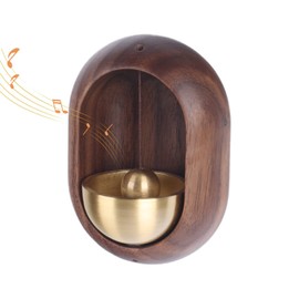 The Doorbell Hung on The Door by The Shopkeeper,the Magnetic Doorbell for Opening The Door,creative Gifts,unique Decorations and Entrance Hanging Decorations for Fridge and Barn Door (Walnut Color-B)