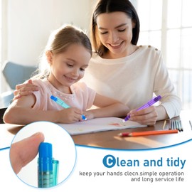 cobee Pen Style Erasers, 6 Pieces, Retractable Click Eraser with Spring Pressure Control, Portable Mechanical Eraser, Pen Header Erasers for Students, Artists, Home, School